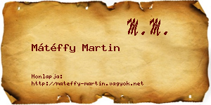 Mátéffy Martin névjegykártya